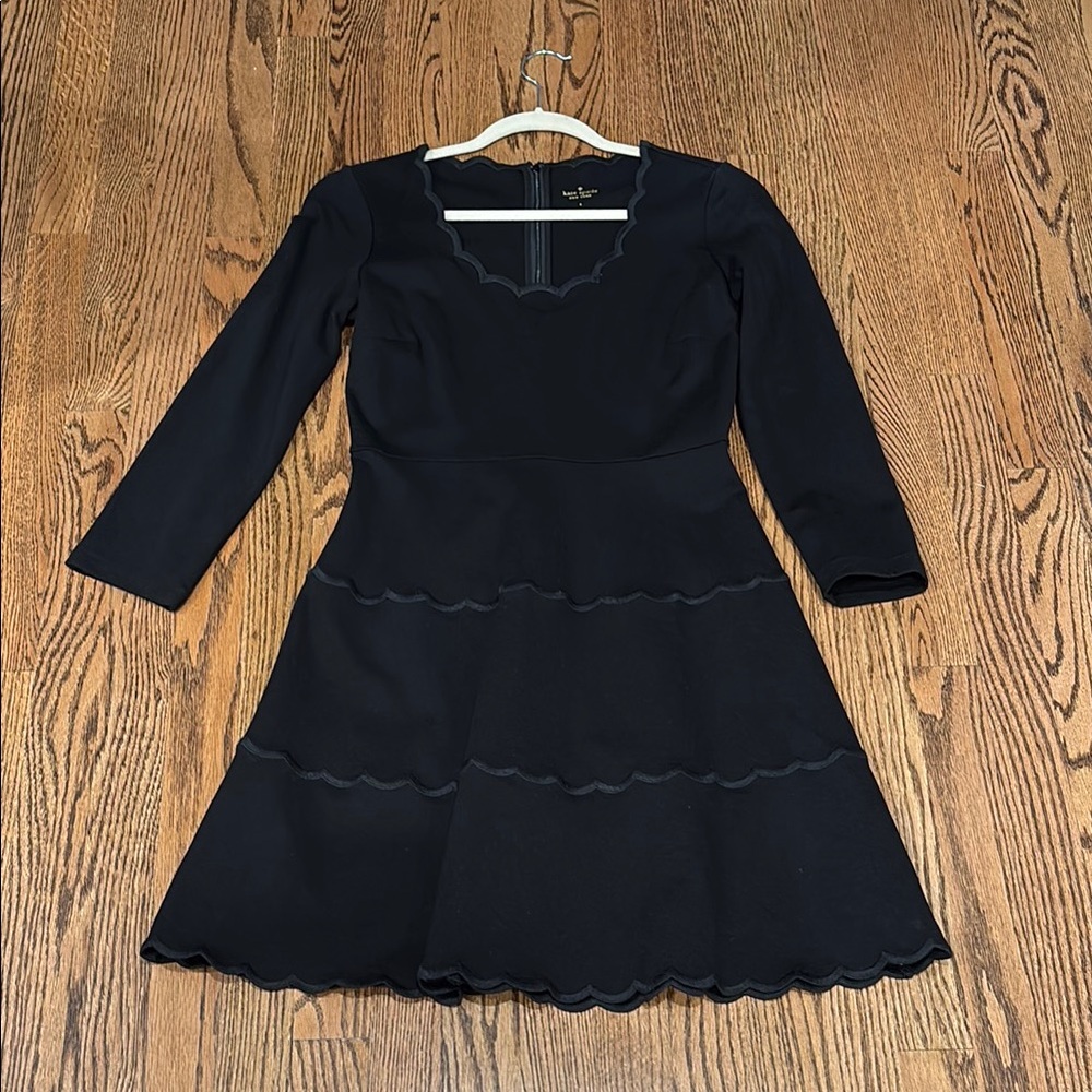 Kate Spade Black Fit and Flare Long Sleeve Dress